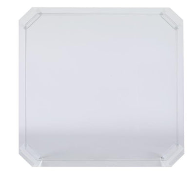 TABLE COCKTAIL SQUARE LUCITE WITH GLASS TOP