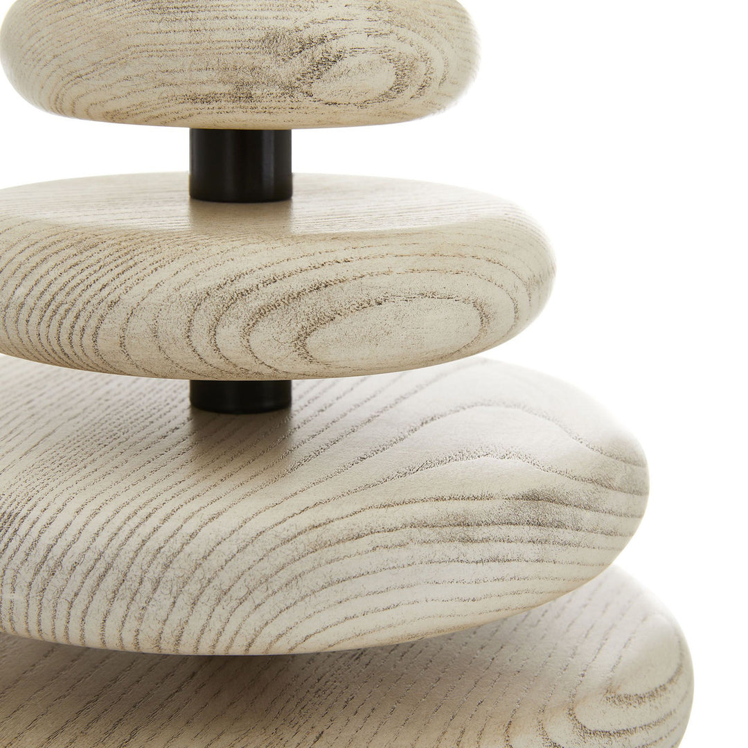 TABLE LAMP CERUSED OAK DISCS WITH IRON SPINE (NRD) #57366