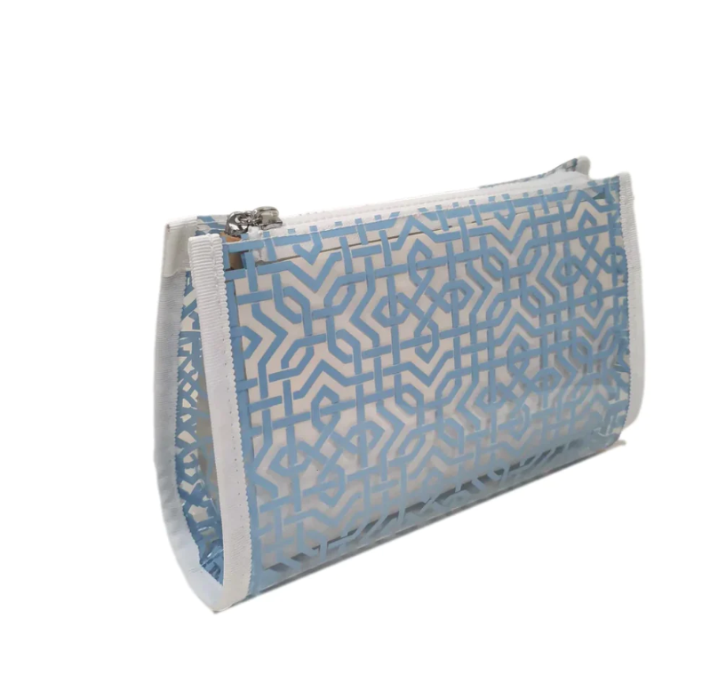 COSMETIC BAG LATTICE MIST CLEAR (Available in 2 Sizes)