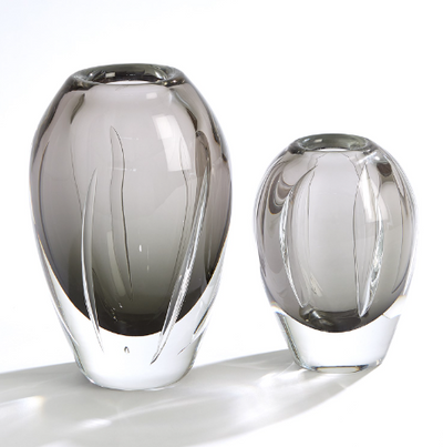 VASE GLASS GREY  (Available in 2 Sizes)