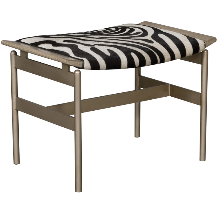 STOOL METAL FRAME FUZZY LINEN TOP #72583