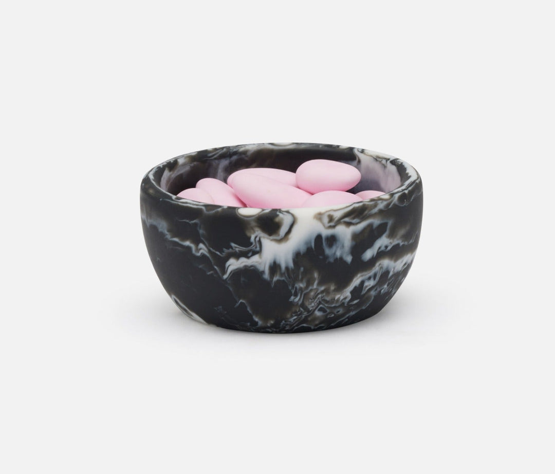 BOWL BLACK SWIRL RESIN