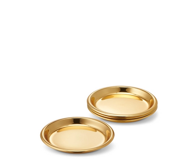 AERIN COASTERS MARZIA BRASS - SET OF 4