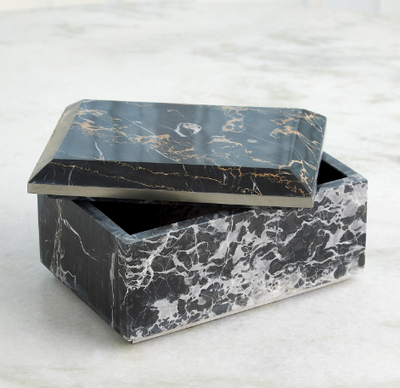 BOX MARBLE BLACK STONE