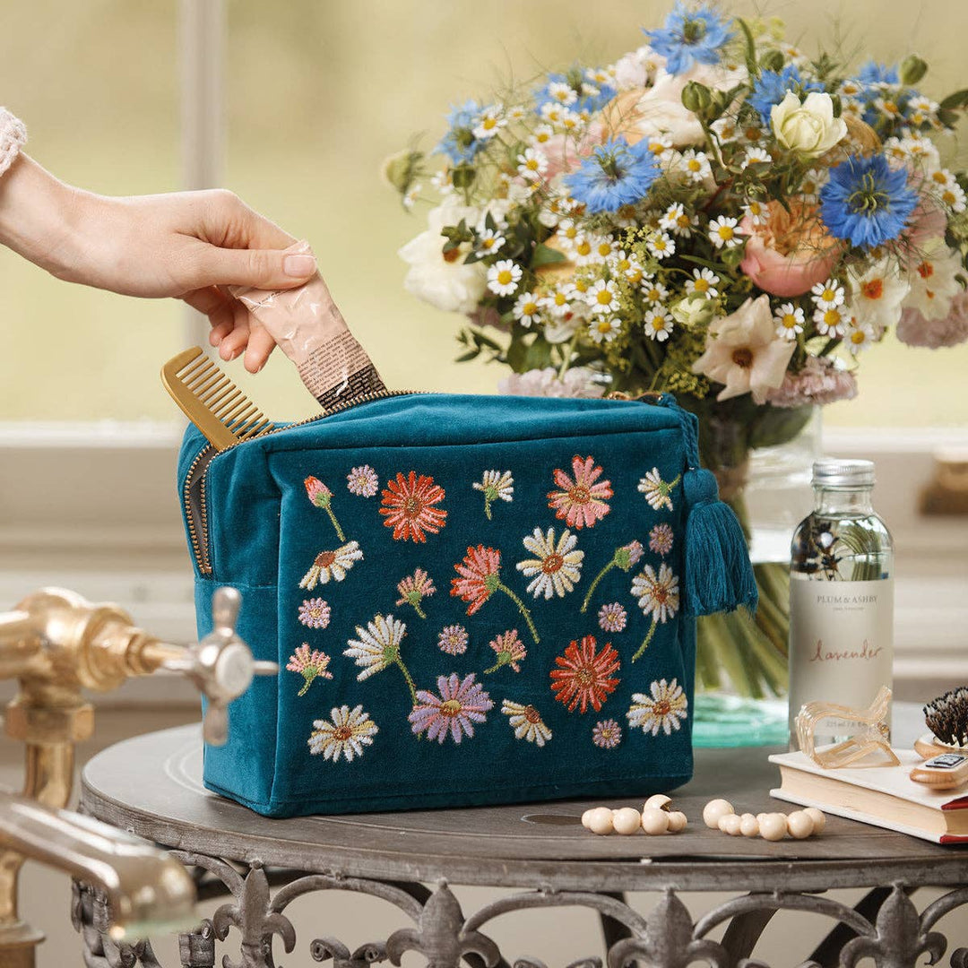WASH BAG WILDFLOWER RICH BLUE