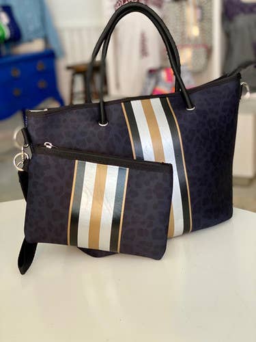 TOTE & WRISLET BLACK/GOLD/SILVER MINI #78683