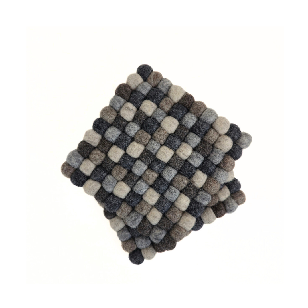 TRIVET POM POM NATURAL ROUND