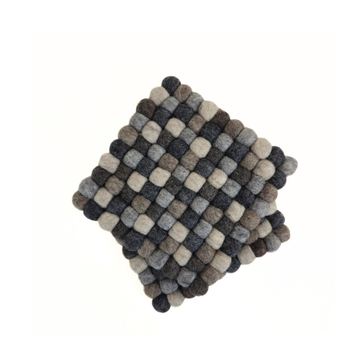 TRIVET POM POM NATURAL ROUND