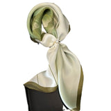 SCARF 100% SILK FLOWER ELEGANT LOTUS