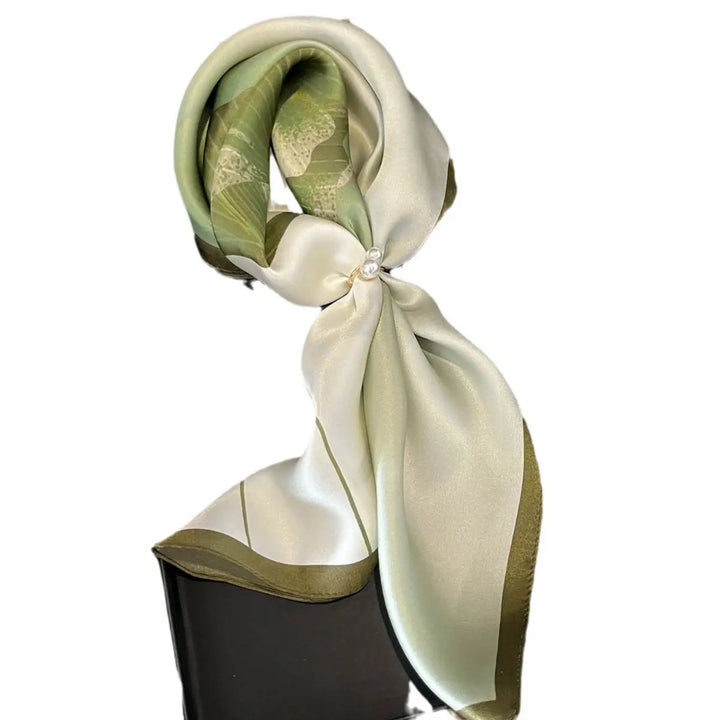 SCARF 100% SILK FLOWER ELEGANT LOTUS