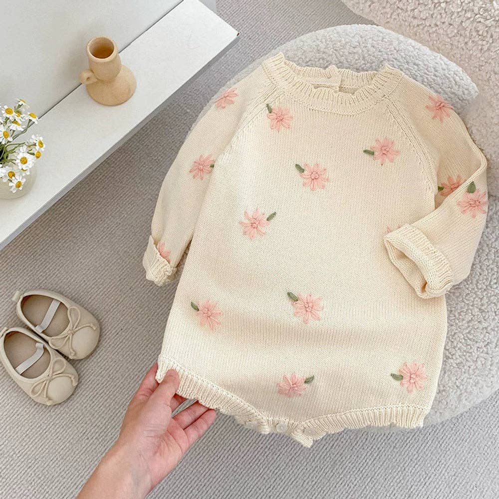 BODYSUIT LONG SLEEVE FLOWERS EMBROIDERED