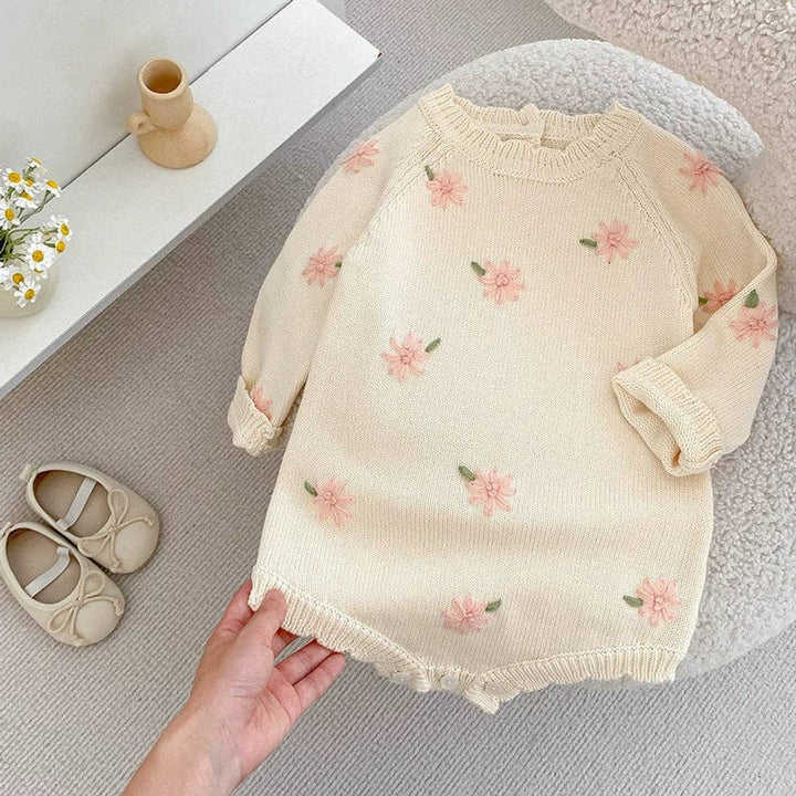 BODYSUIT LONG SLEEVE FLOWERS EMBROIDERED