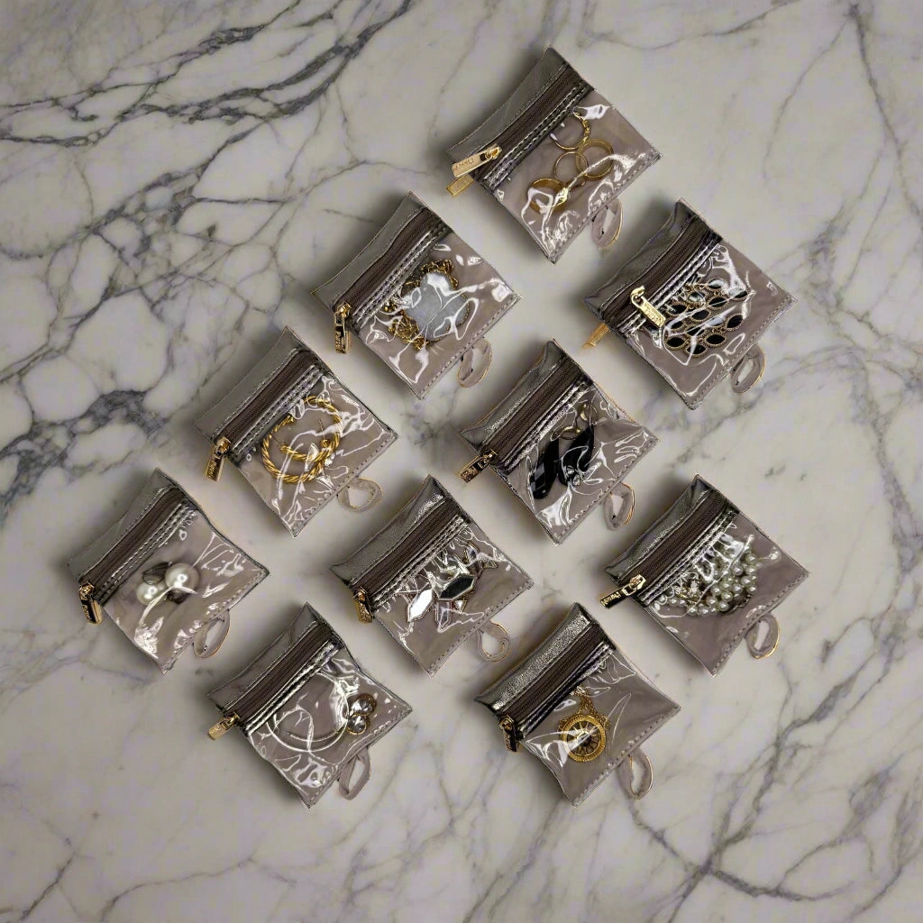 JEWELRY CASE TRAVEL BRONZE QUILTED