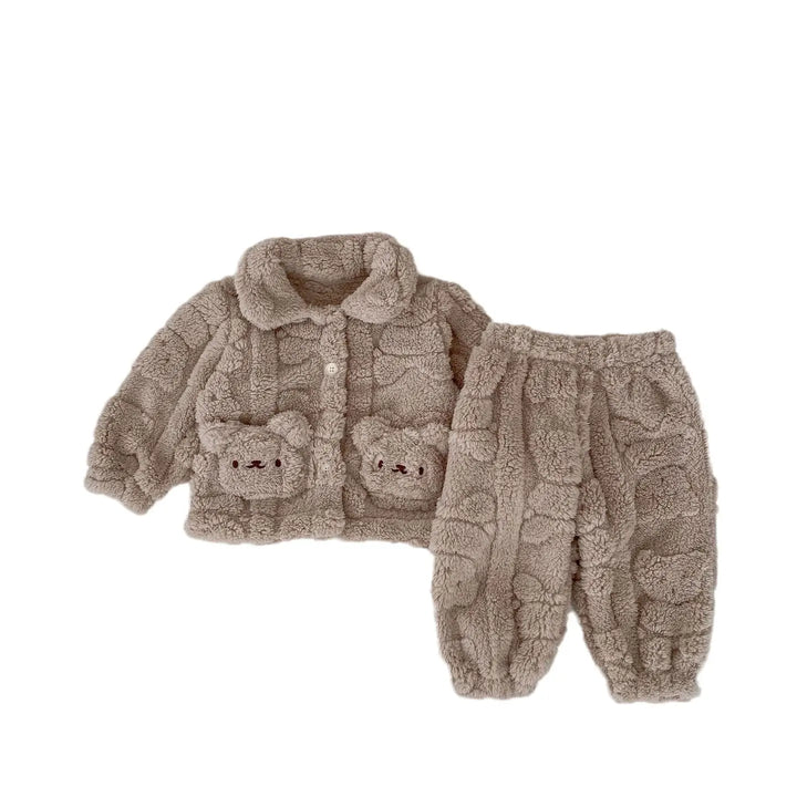 S/2 CARDIGAN & PANTS PLUSH BEAR