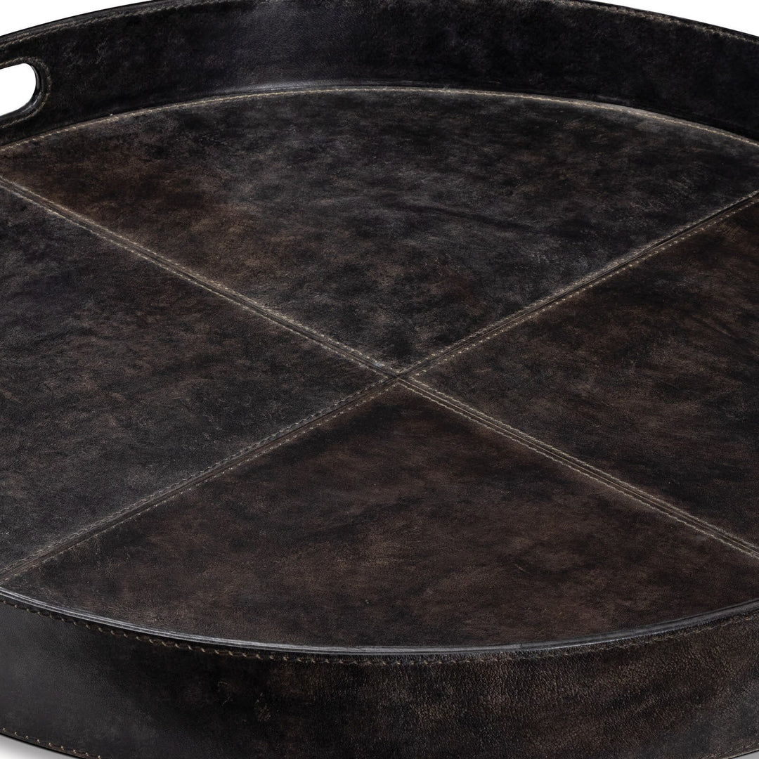 TRAY ROUND LEATHER