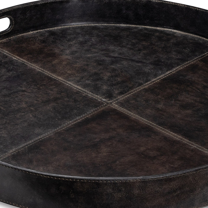 TRAY ROUND LEATHER