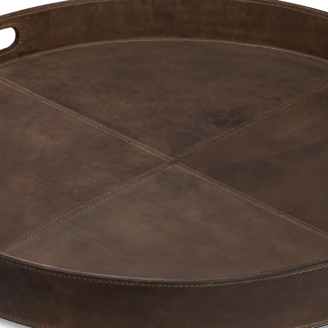 TRAY ROUND LEATHER