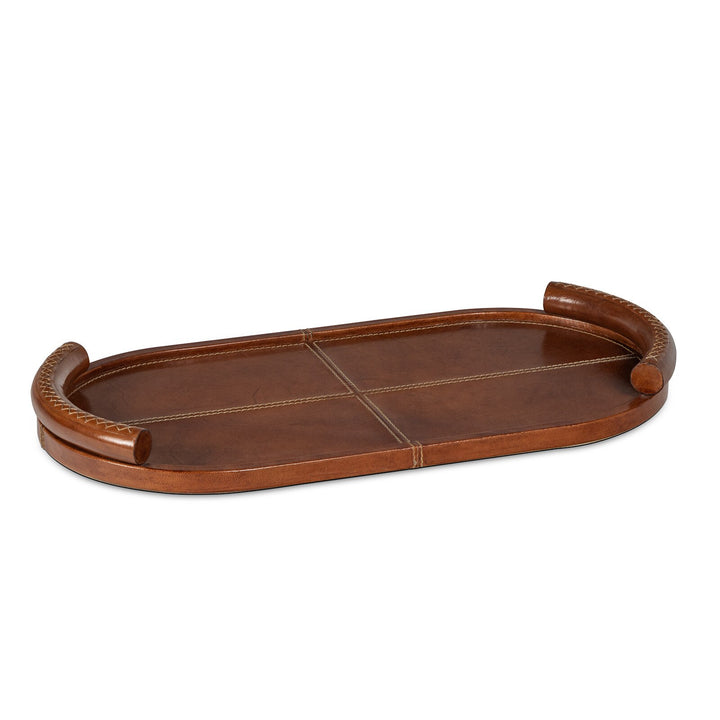 TRAY LEATHER OVAL