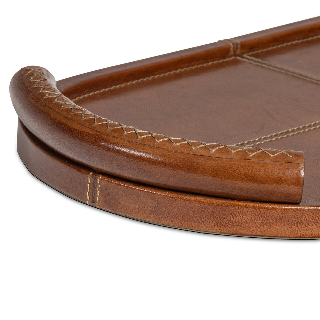 TRAY LEATHER OVAL