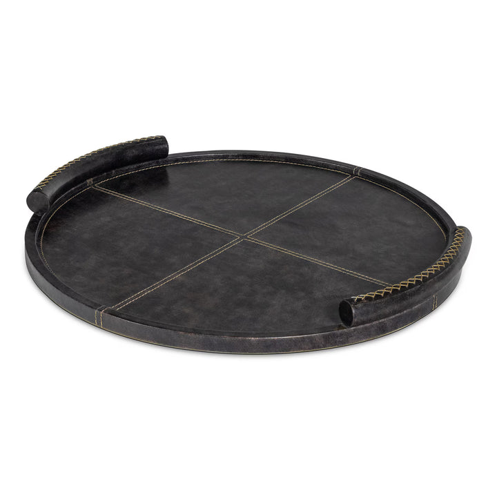 TRAY ROUND LEATHER
