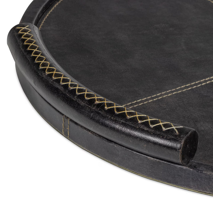 TRAY ROUND LEATHER