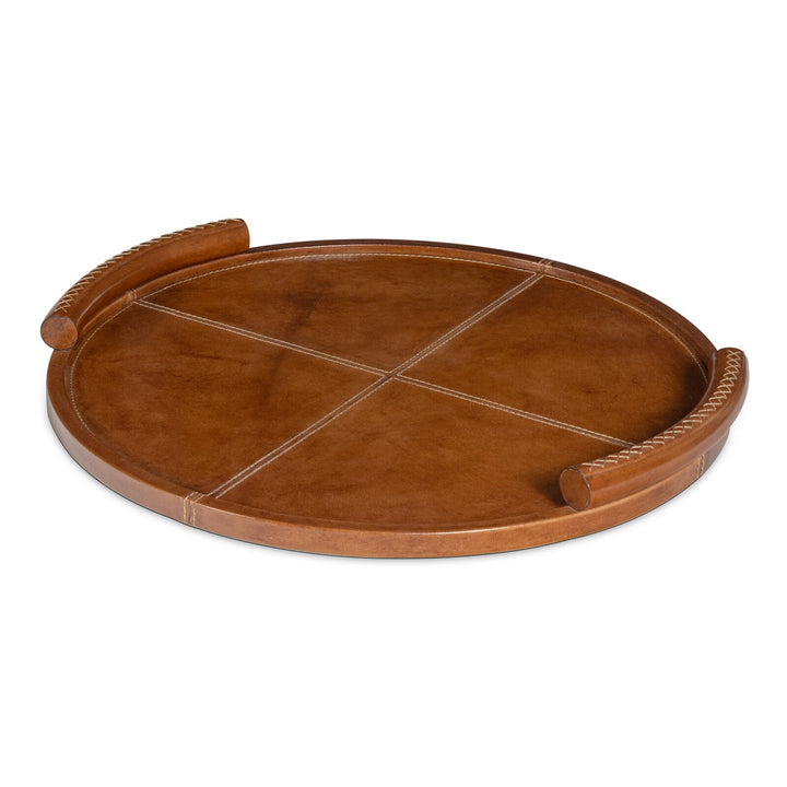 TRAY ROUND LEATHER