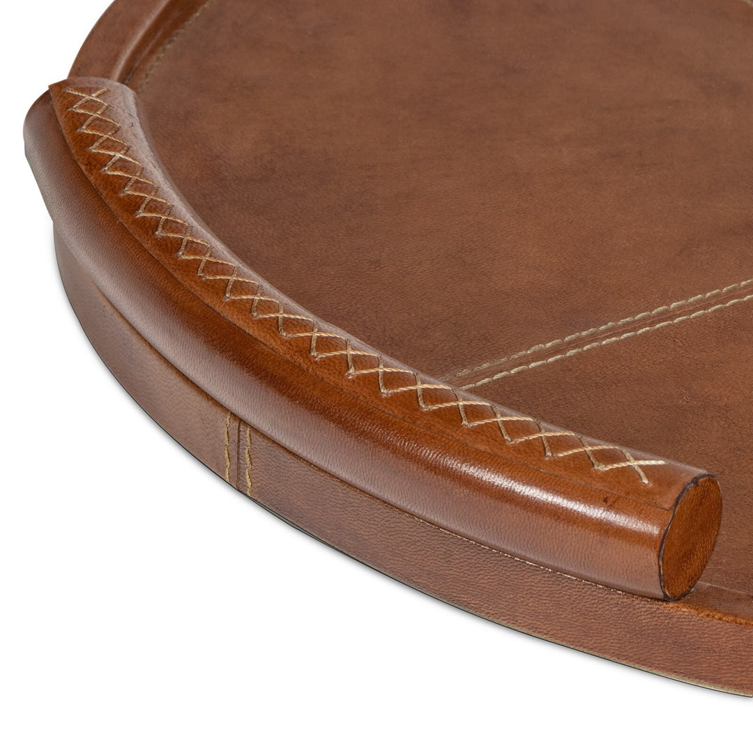 TRAY ROUND LEATHER