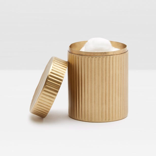 BATH COLLECTION ANTIQUE BRASS RIBBED METAL