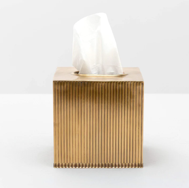 BATH COLLECTION ANTIQUE BRASS RIBBED METAL