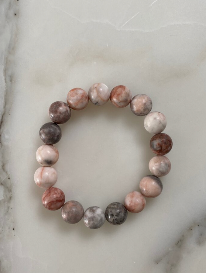 BRACELET BEADS PINK ZEBRA LARGE #78262