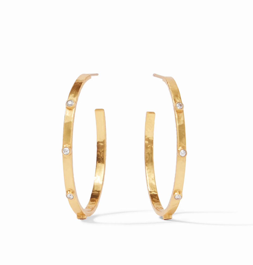 HOOPS CRESCENT GOLD CL CZ