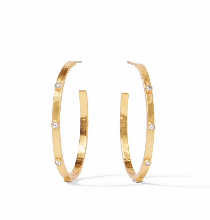 HOOPS CRESCENT GOLD CL CZ