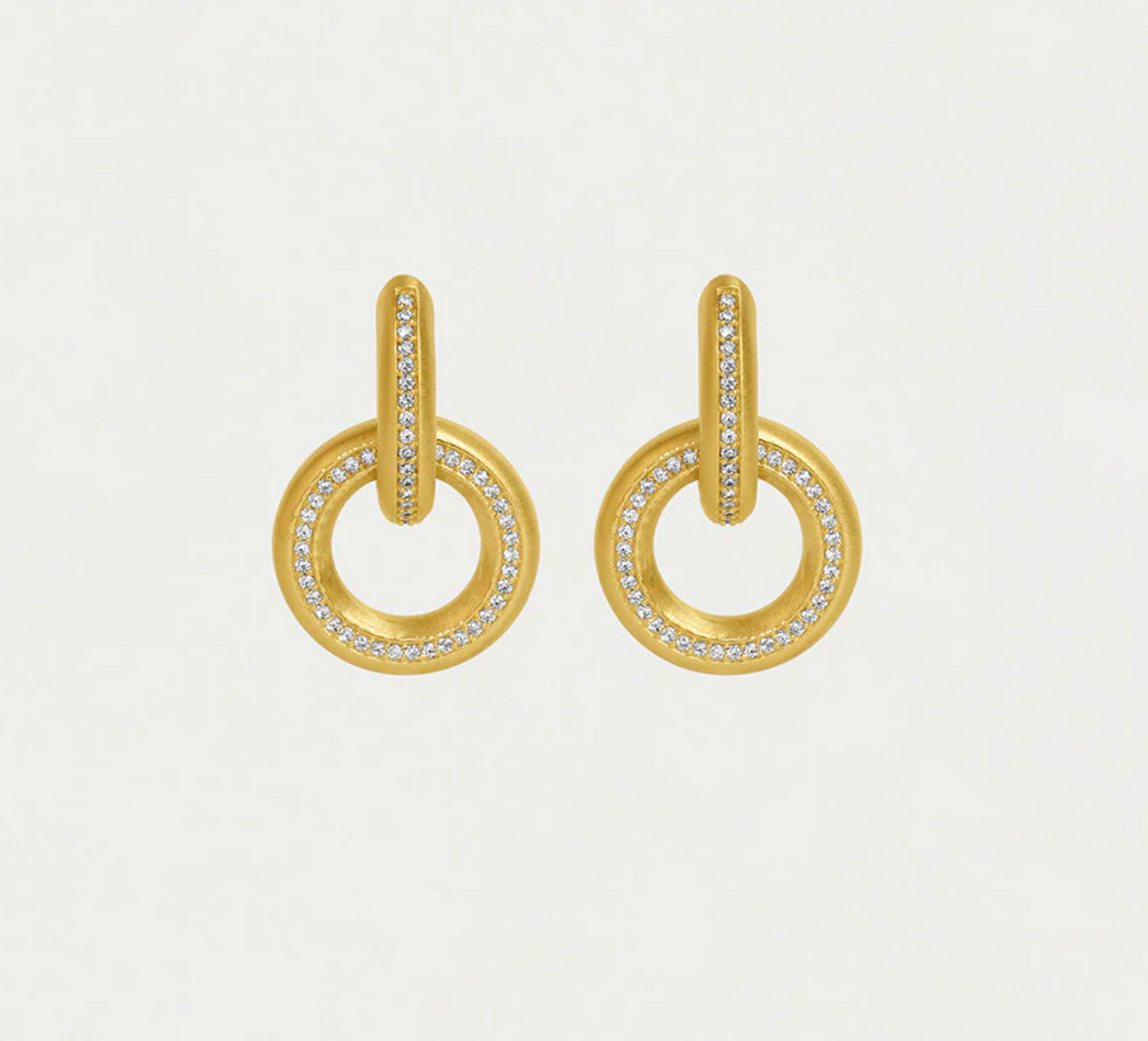 EARRINGS COLETTE PAVE DROP WHITE TOPAZ GOLD #78540