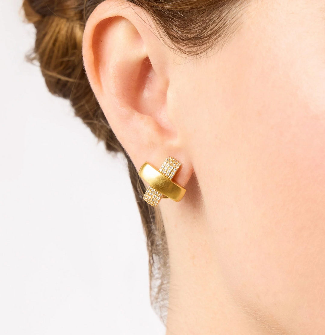 EARRING STUDS PAVE X #78632