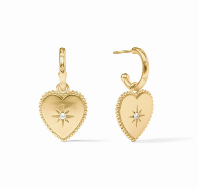 EARRING HOOPS WITH HEART CHARM #78633
