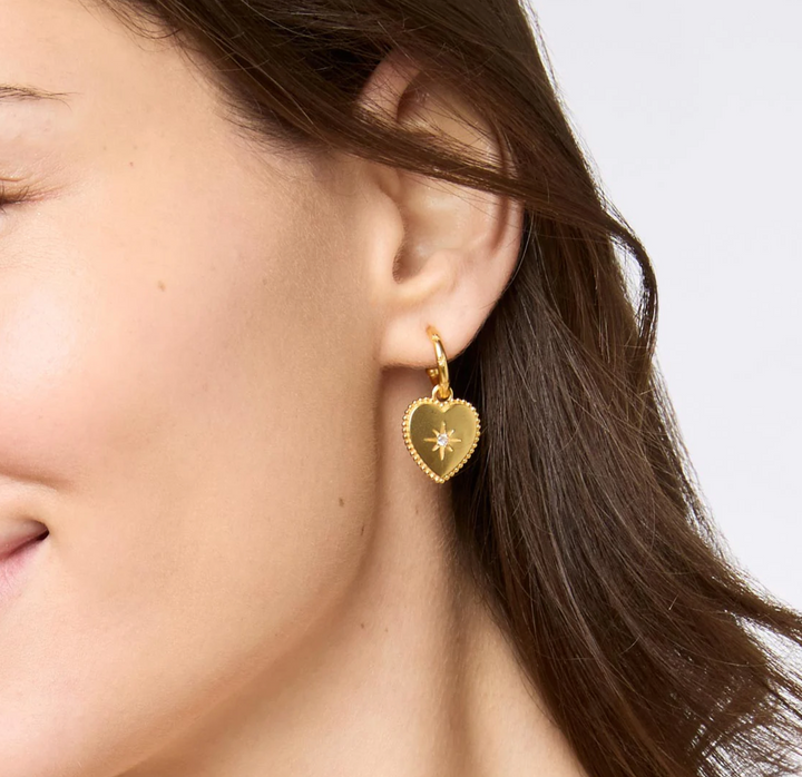 EARRING HEART HOOP & CHARM #78633