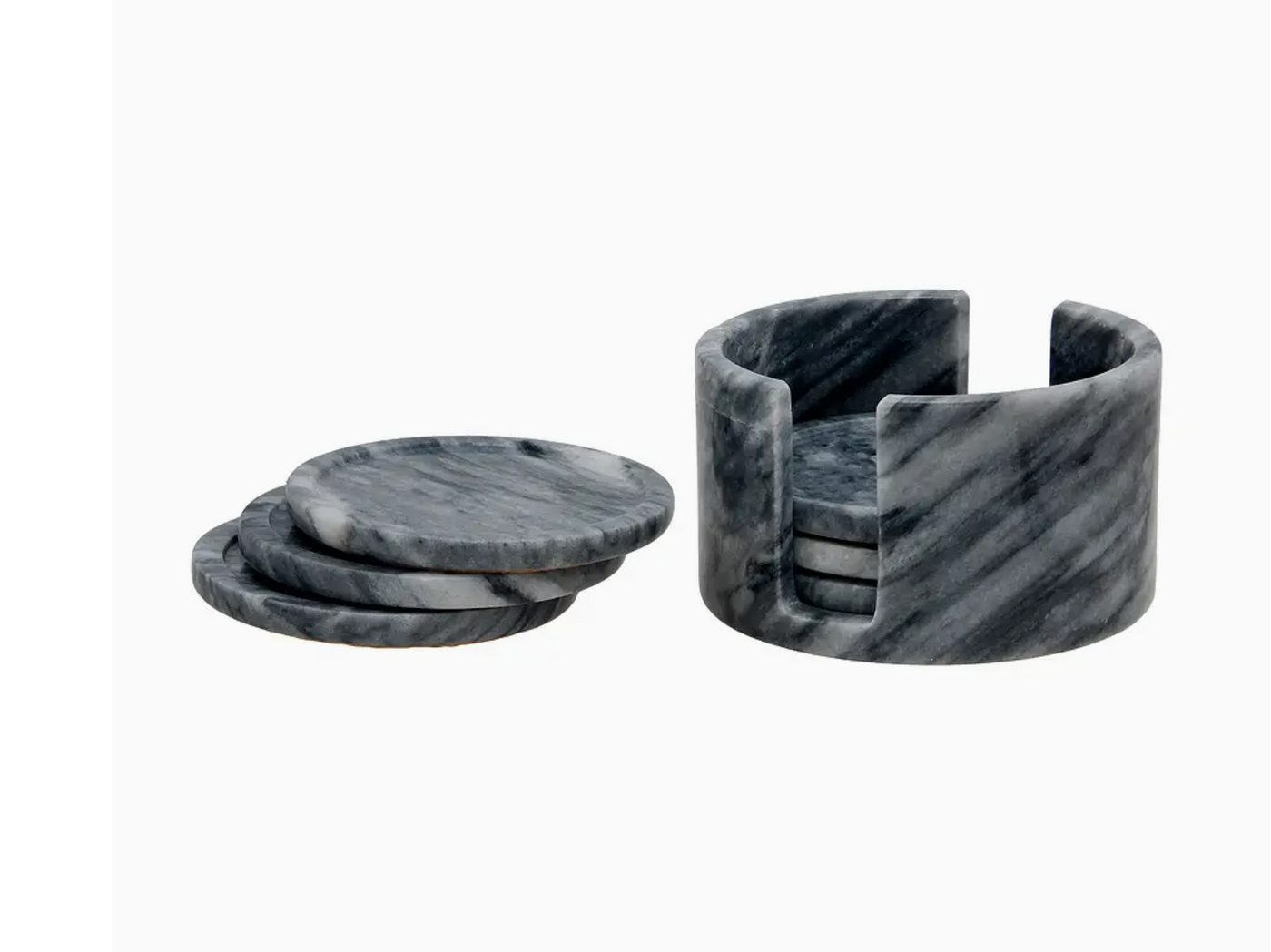 S/6 COASTERS CLOUD GRAY ZEBRA MARBLE #78420