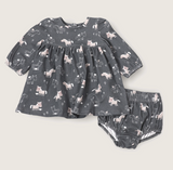 S/2 DRESS+BLOOMER HORSE&BIRD