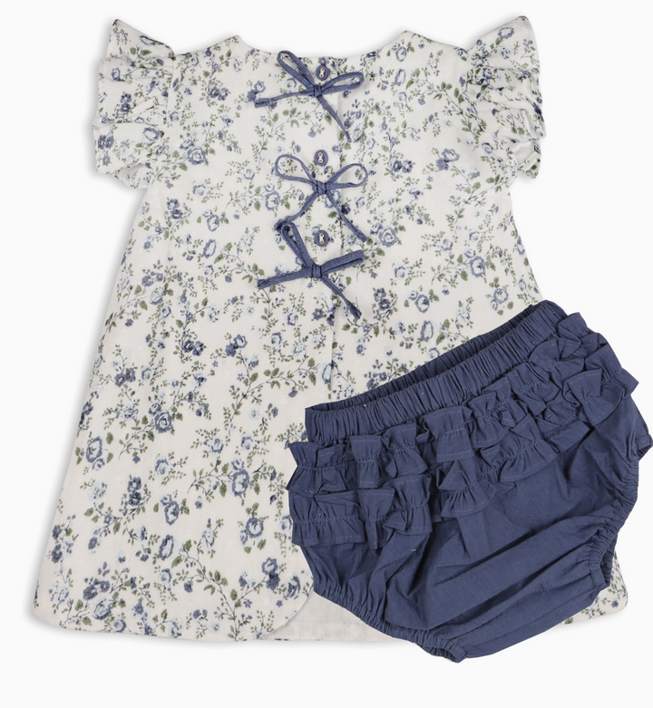 S/2 BLOUSE+BLOOMER NAVY DITSY FLORAL