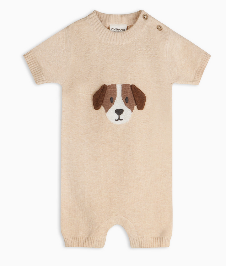 ROMPER PUPPY DOG 3D OAT HEATHER