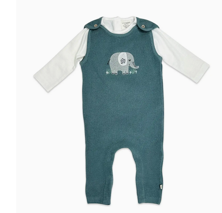 OVERALL SET ELEPHANT TEAL BLUE