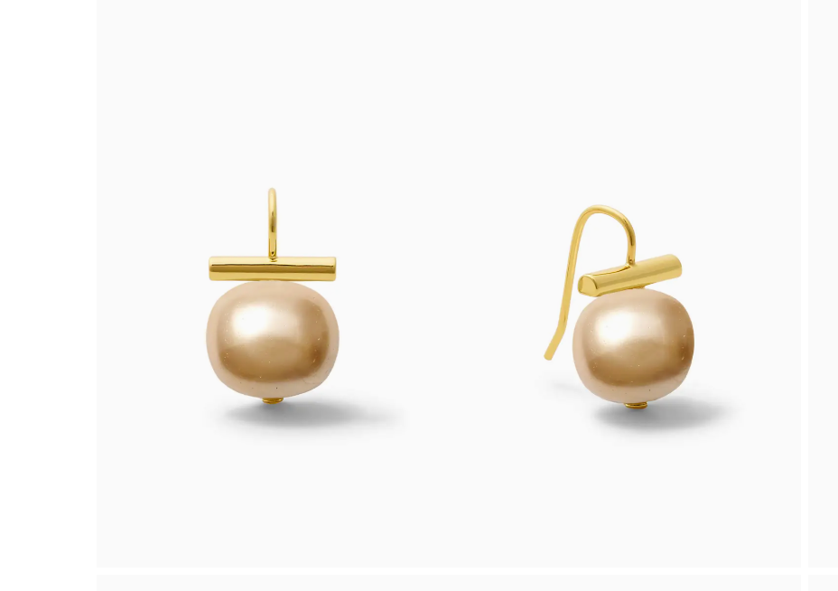 EARRINGS CLASSIC MED PEBBLE PEARL CHAMPAGNE