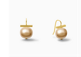 EARRINGS CLASSIC MED PEBBLE PEARL CHAMPAGNE