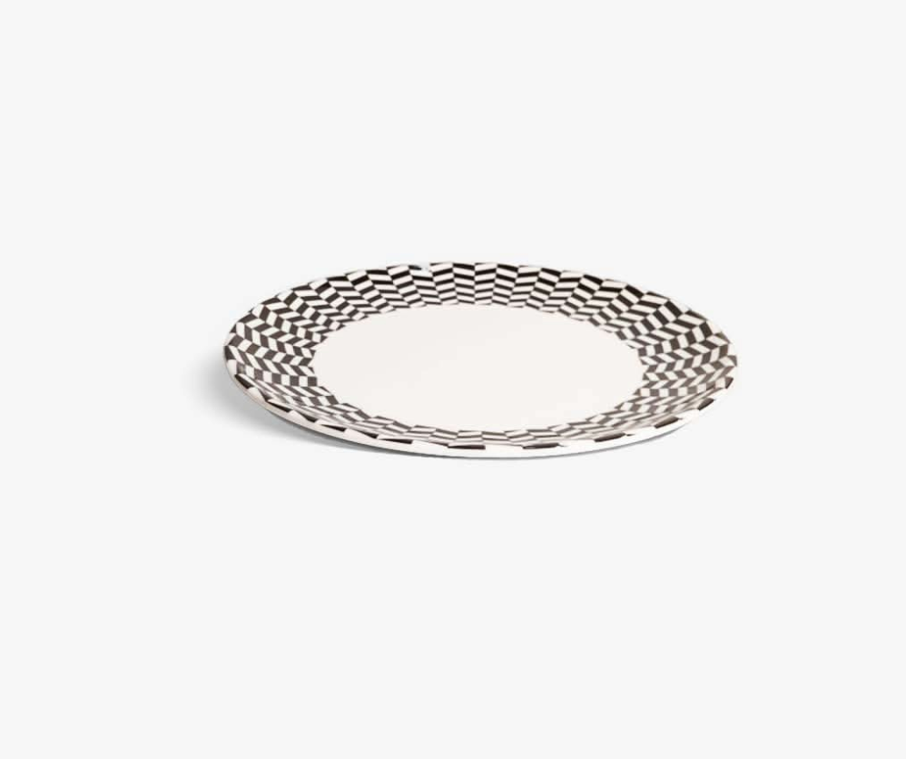DINNERWARE MELAMINE BLACK & WHITE