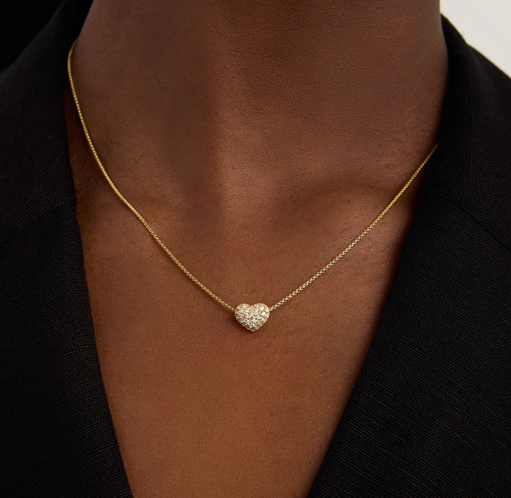 PETIT PAVE HEART PENDANT