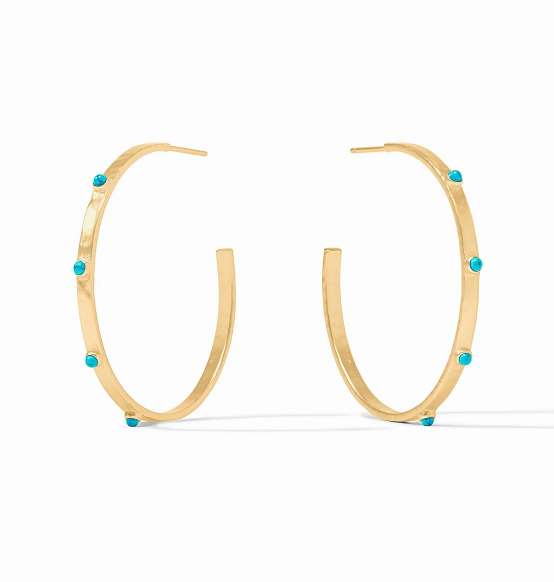 HOOP CRESCENT STONE TURQUOISE BLUE