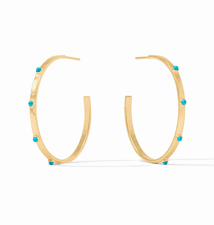 HOOP CRESCENT STONE TURQUOISE BLUE