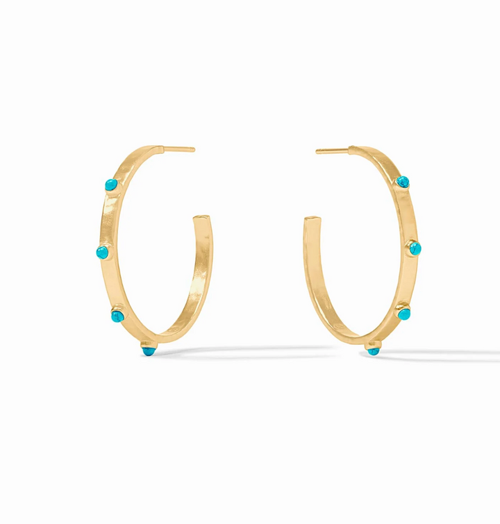 HOOP CRESCENT STONE TURQUOISE BLUE