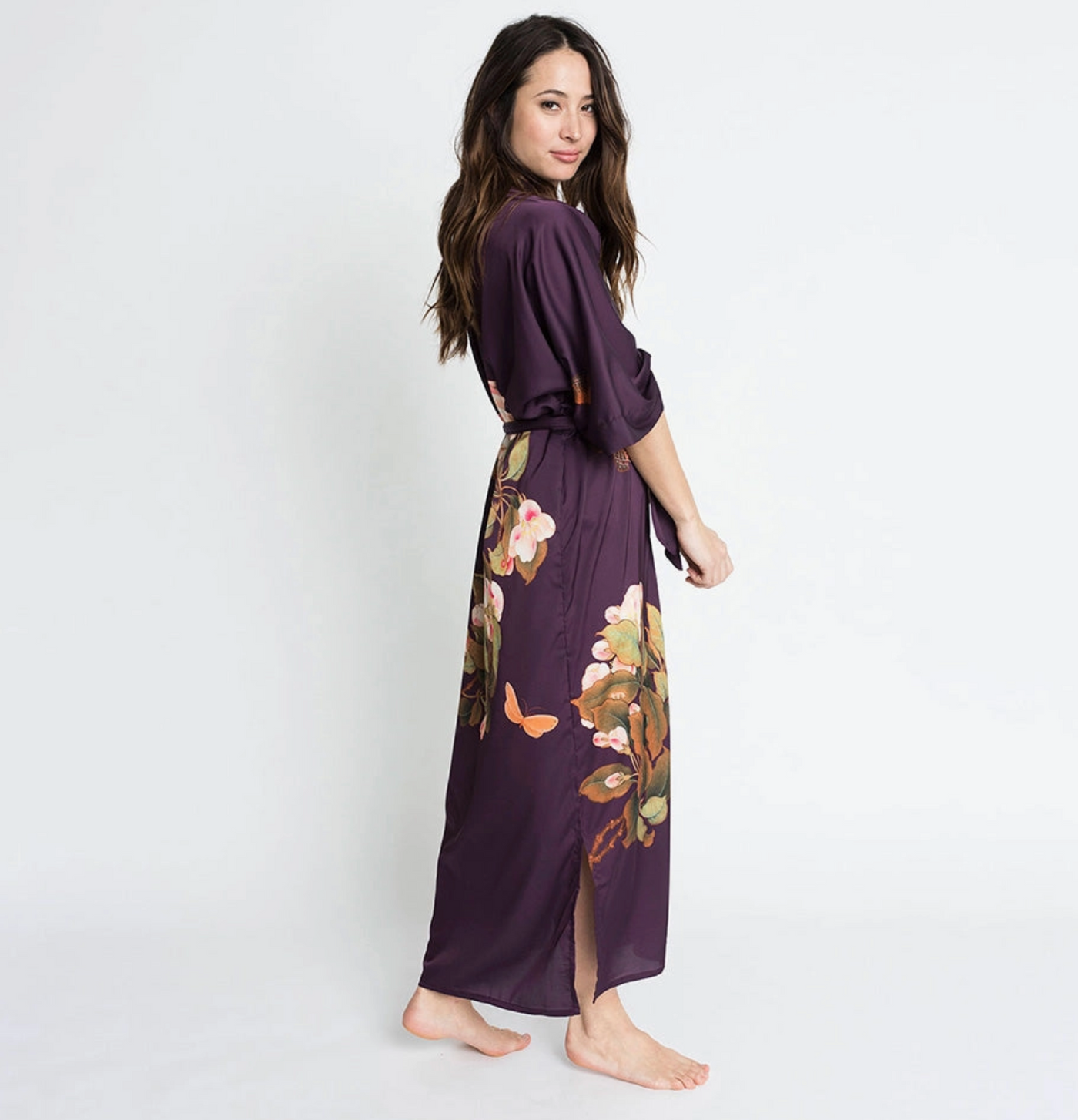 ROBE PEONY & BUTTERFLY LONG