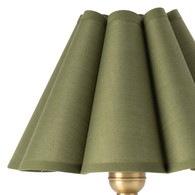 TABLE LAMP CRYSTAL GREEN SCALLOPED SHADE MINI